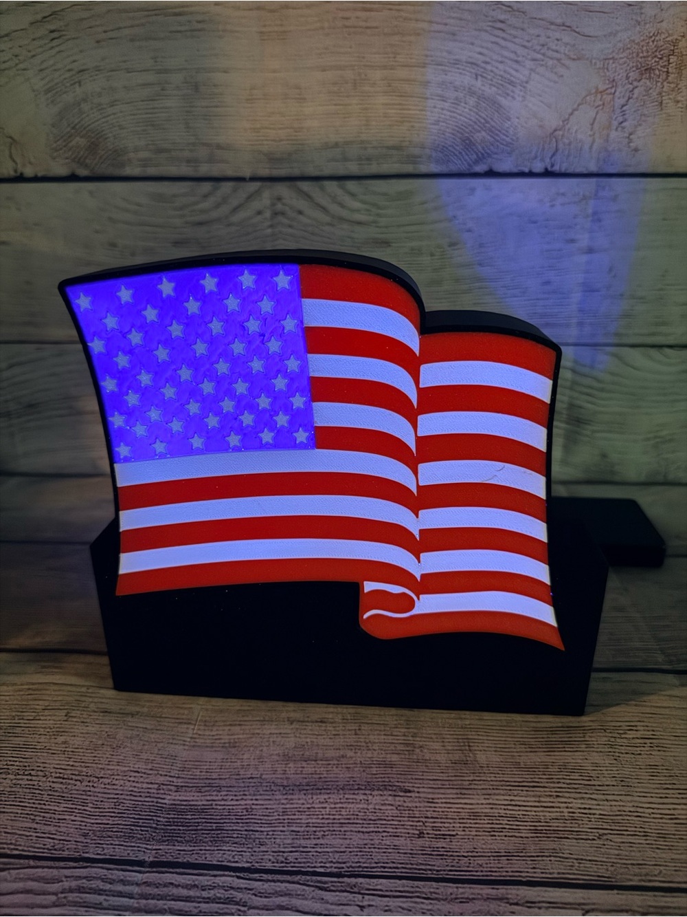 American Flag LED Light Box Multicolor with Remote - Picture 8 of 12